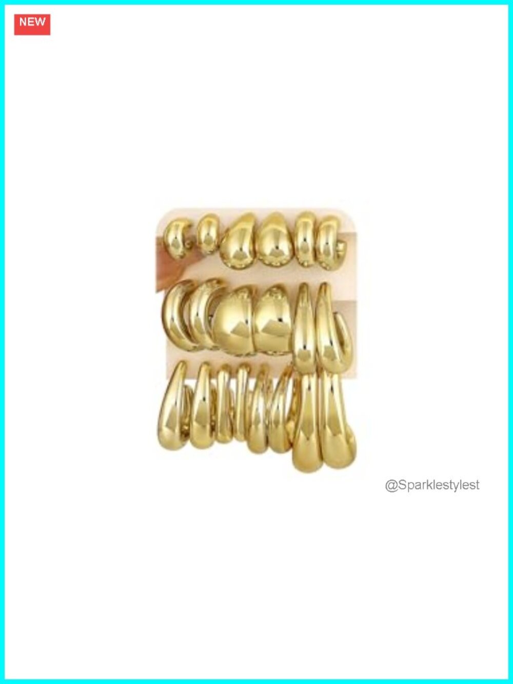 10 Pairs Chunky Gold Hoop Earrings for Women Hypoallergenic Set